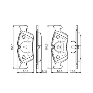 Bosch Front Brake Pad 0986495060