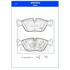 Ate Front Brake Pad ATE1014