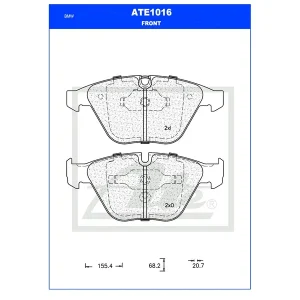 Ate Front Brake Pad ATE1016