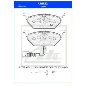 Ate Front Brake Pad ATE822