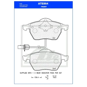 Ate Front Brake Pad ATE864