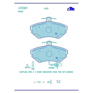 Ate Front Brake Pad ATE865