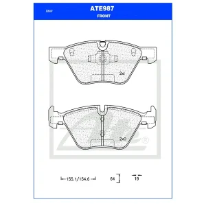 Ate Front Brake Pad ATE987