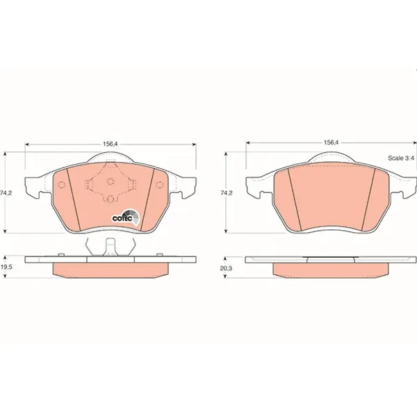 Trw Front Brake Pad GDB1204