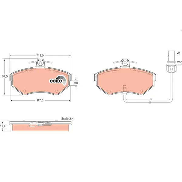 Trw Front Brake Pad GDB1366