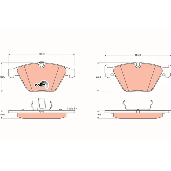 Trw Front Brake Pad GDB1498