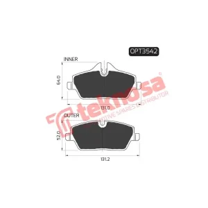 Optima Front Brake Pad OPT3542