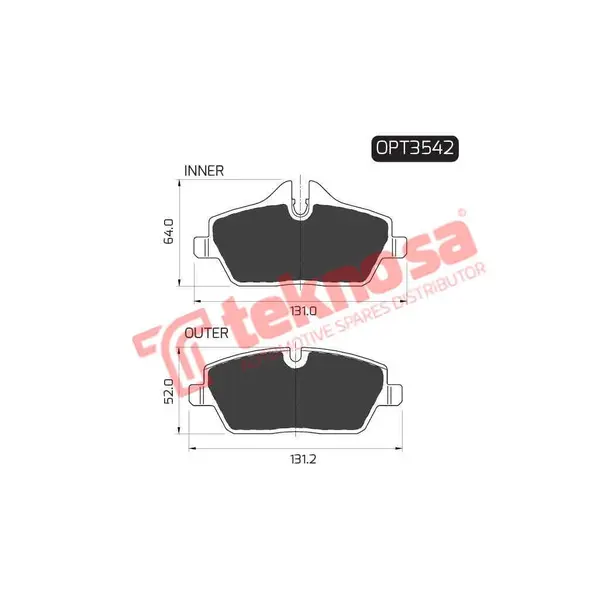 Optima Front Brake Pad OPT3542