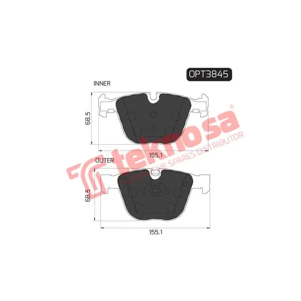 Optima Front Brake Pad OPT3845