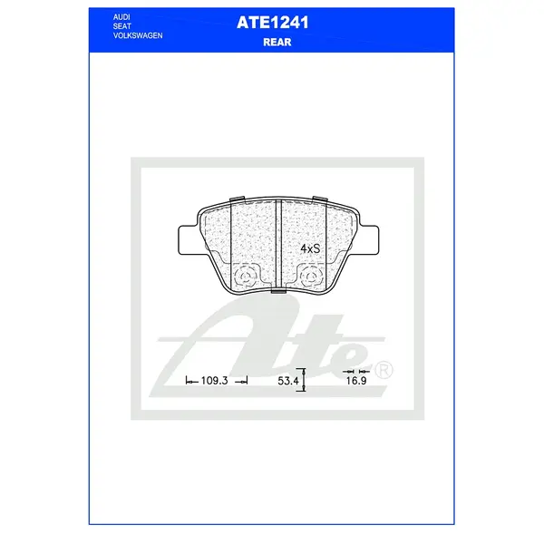Ate Rear Brake Pad ATE1241