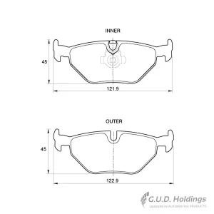 Safeline Rear Brake Pad D3345
