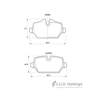 Safeline Rear Brake Pad D3595