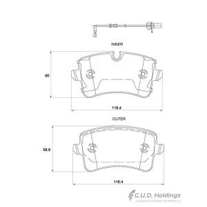 Safeline Rear Brake Pad D3955