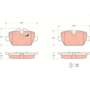 Trw Rear Brake Pad GDB1612