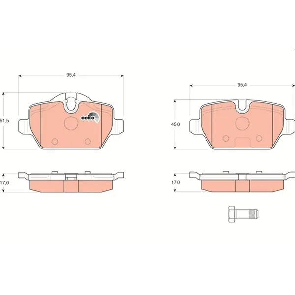 Trw Rear Brake Pad GDB1612
