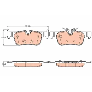 Trw Rear Brake Pad GDB2063