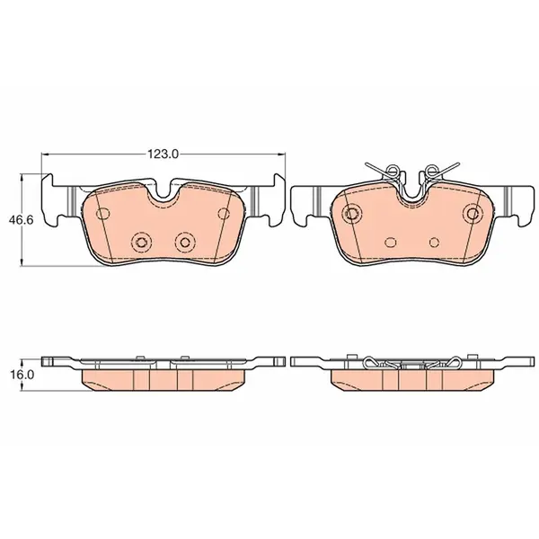 Trw Rear Brake Pad GDB2063