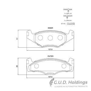 BRAKE PADS FRONT FDB419 098650A047 SAFELINE