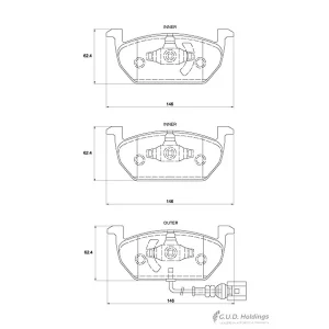 BRAKE PADS FRONT WITH SENSOR ATE1264 / FDB4454 0986494721