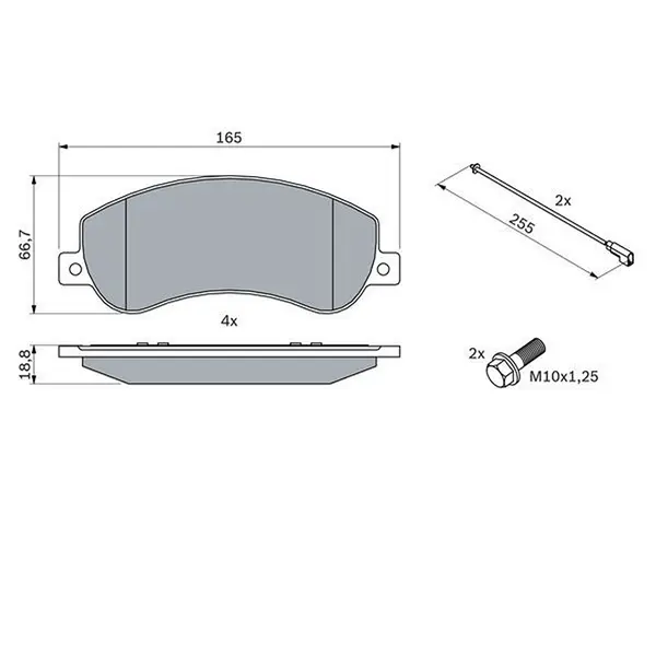 BRAKE PADS FRONT 0986494624 D3789