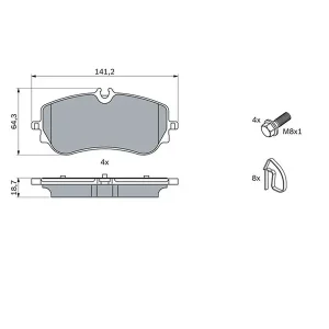 Bosch Brake Pads Rear 0986424875