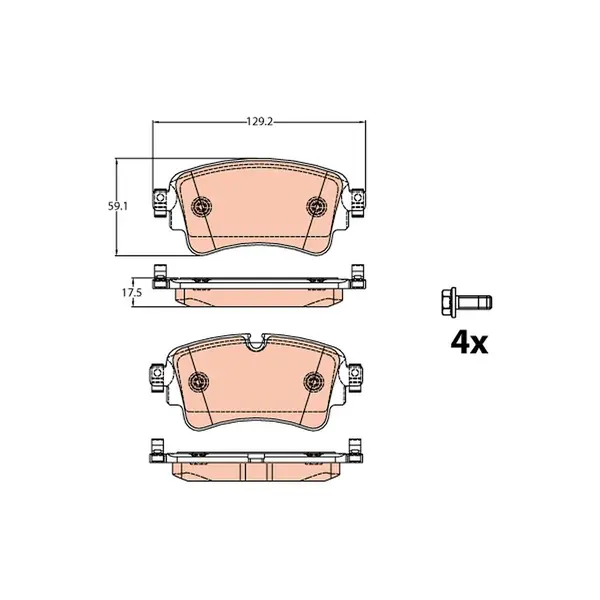 TRW Brake Pads Rear GDB2132